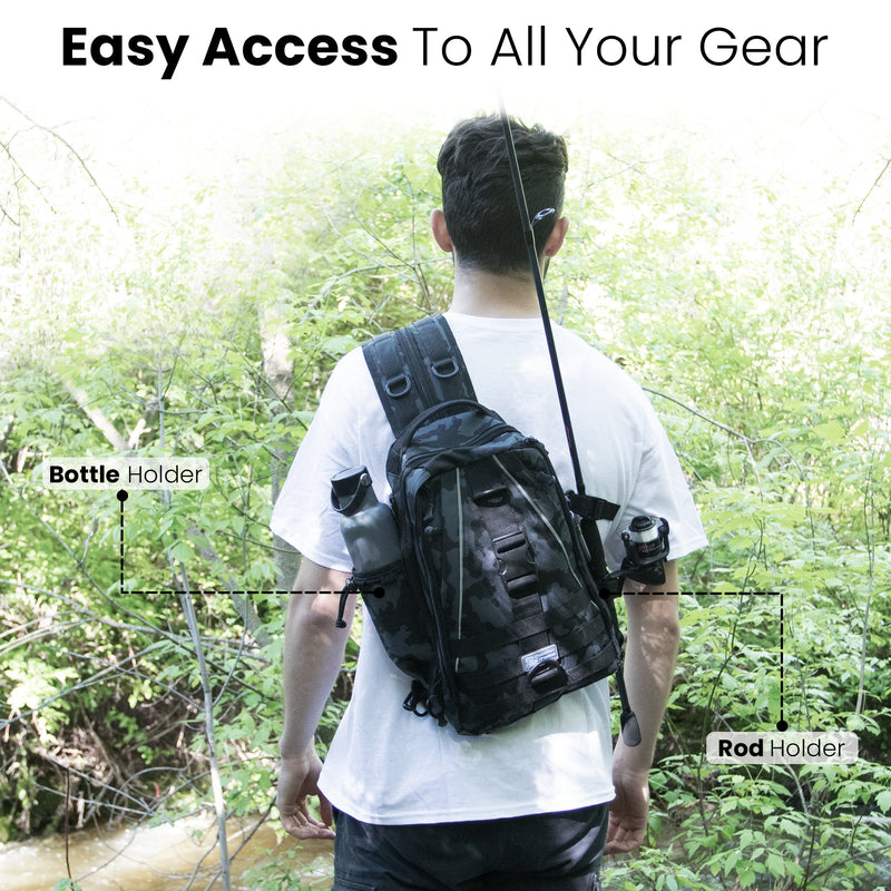 Load image into Gallery viewer, Reaction Tackle Fishing Tackle 2-in-1 Sling Bag/Backpack- 3 Sizes
