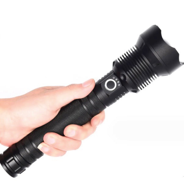 Load image into Gallery viewer, High Lumen Super Bright LED Rechargeable Tactical P90 Flashlight
