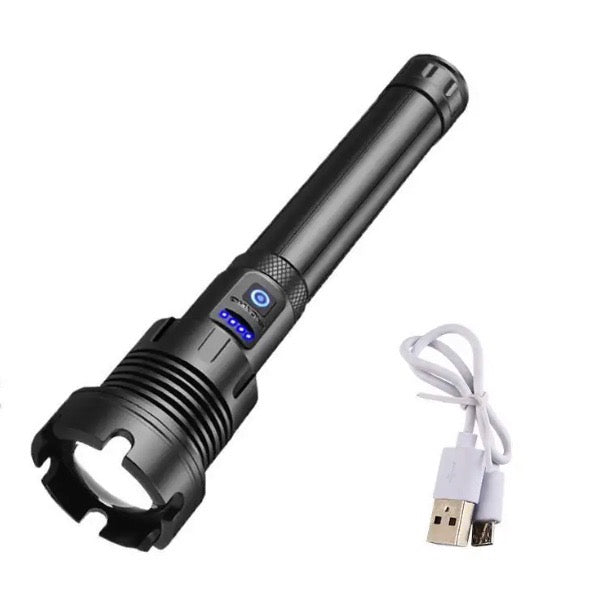 Load image into Gallery viewer, High Lumen Super Bright LED Rechargeable Tactical P90 Flashlight
