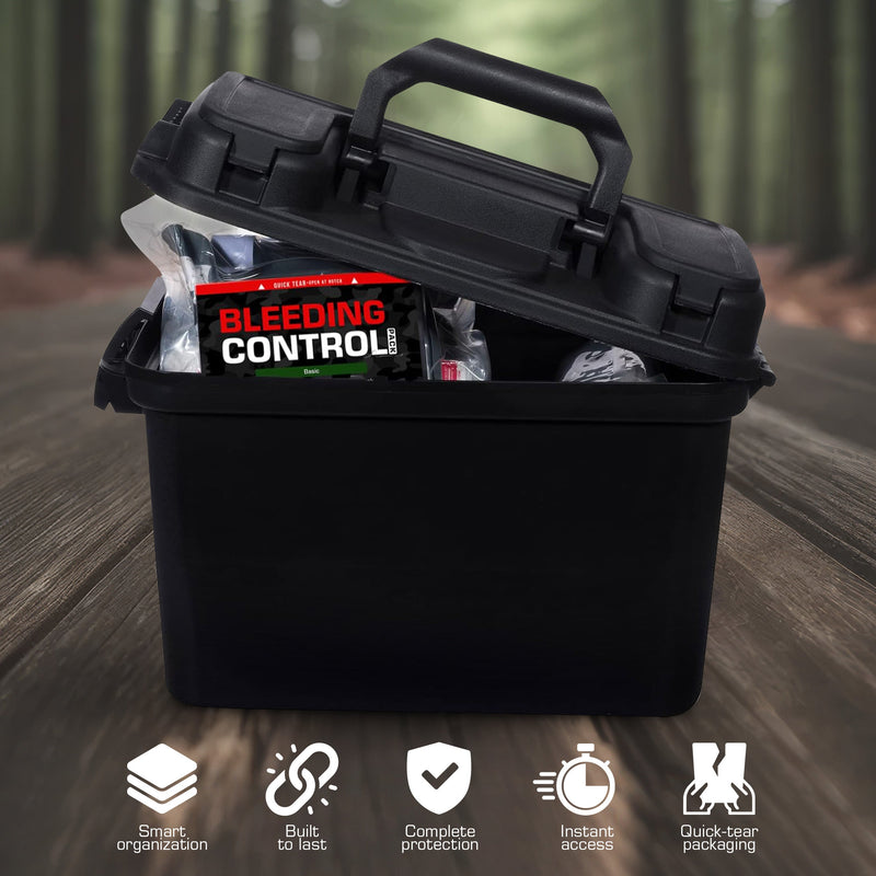 Load image into Gallery viewer, Bleeding Control Kit - 4 Vacuum Sealed Kits in Plastic Case
