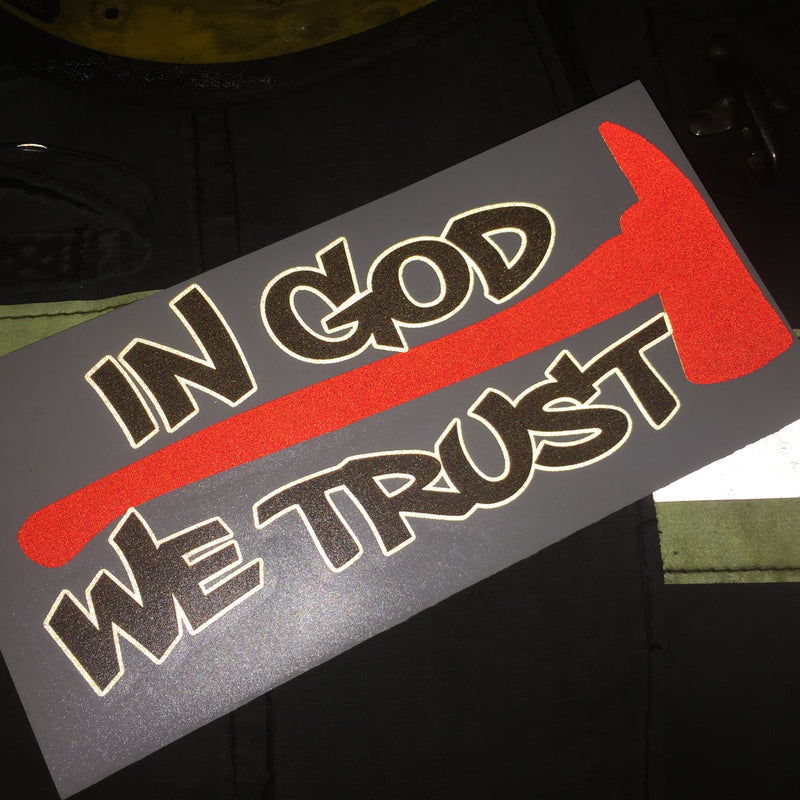 Load image into Gallery viewer, IN GOD WE TRUST RED LINE FIREFIGHTERS WINDOW DECAL
