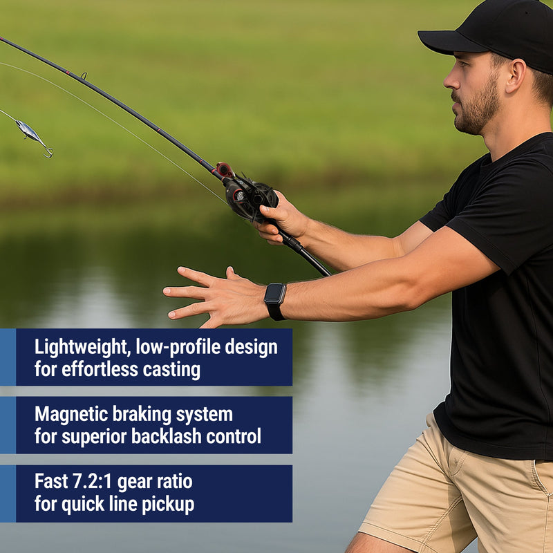 Load image into Gallery viewer, Reaction Tackle Baitcasting Fishing Reel – ReactCast Edition- High-Speed 7.3:1 Gear Ratio
