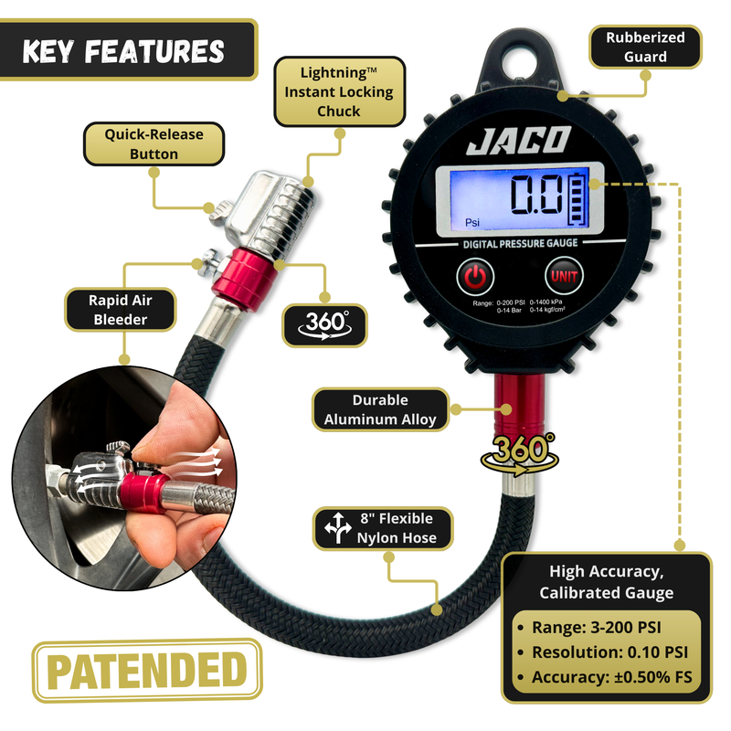 Load image into Gallery viewer, ElitePro-X Digital Tire Pressure Gauge with Lightning™ Chuck
