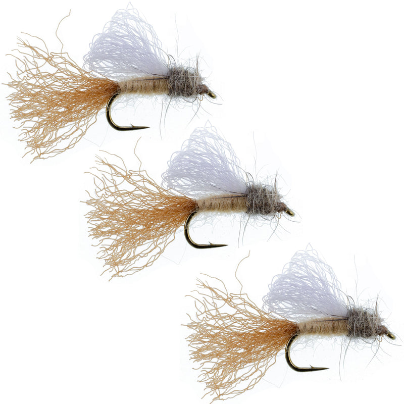 Load image into Gallery viewer, 3 Pack Tan Iris Caddis Emerger Caddis  Trout Dry Fly - Hook Size 16
