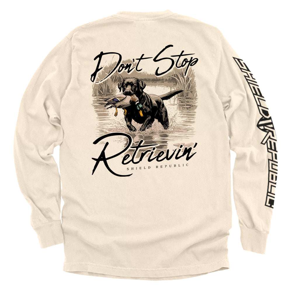 Don't Stop Retrievin' Black Lab - Skoutley Outdoors LLC