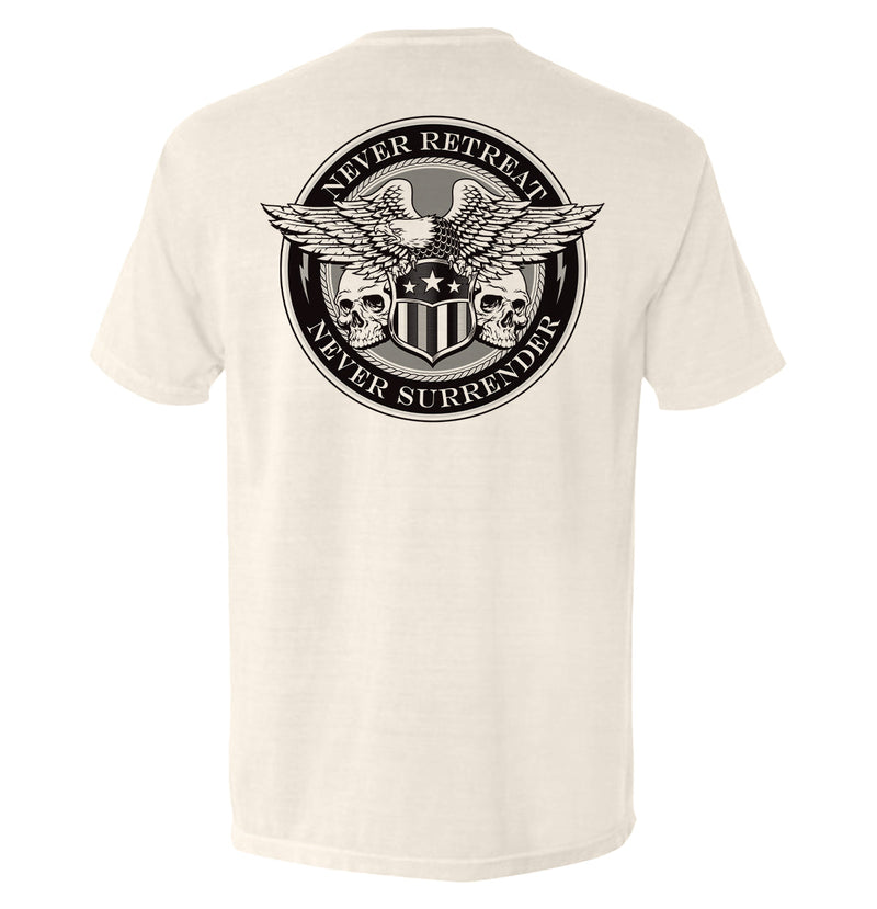 Load image into Gallery viewer, Never Retreat Never Surrender Skulls
