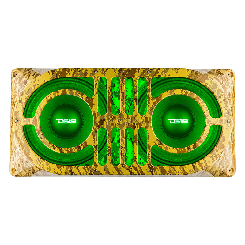 Load image into Gallery viewer, DS18 JBASS/CM Exclusive Jeep Gate Enclosure for 2x10&quot; Shallow Subwoofer Camo Beige
