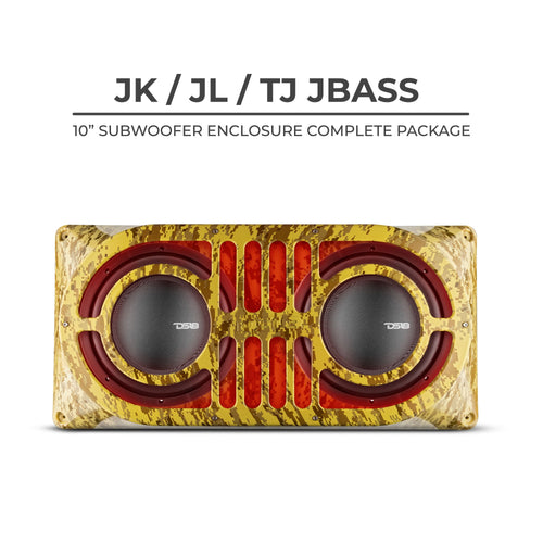 Jeep Wrangler TJ, JK & JL Shallow Subwoofer Tactical Package -  TAN EDITION