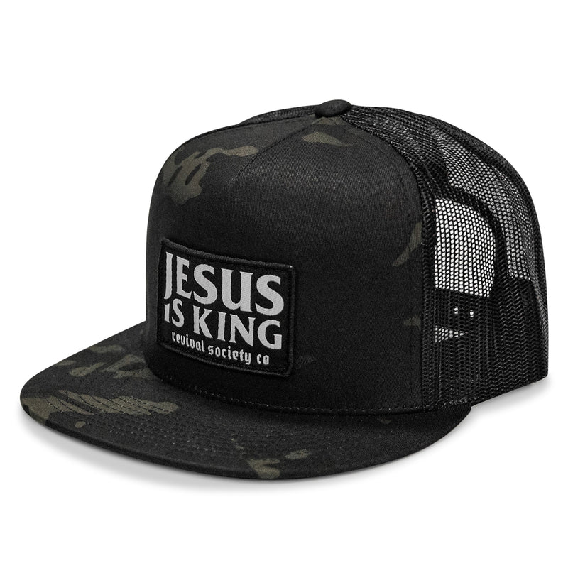 Load image into Gallery viewer, Jesus Is King Patch Flatbill Hat
