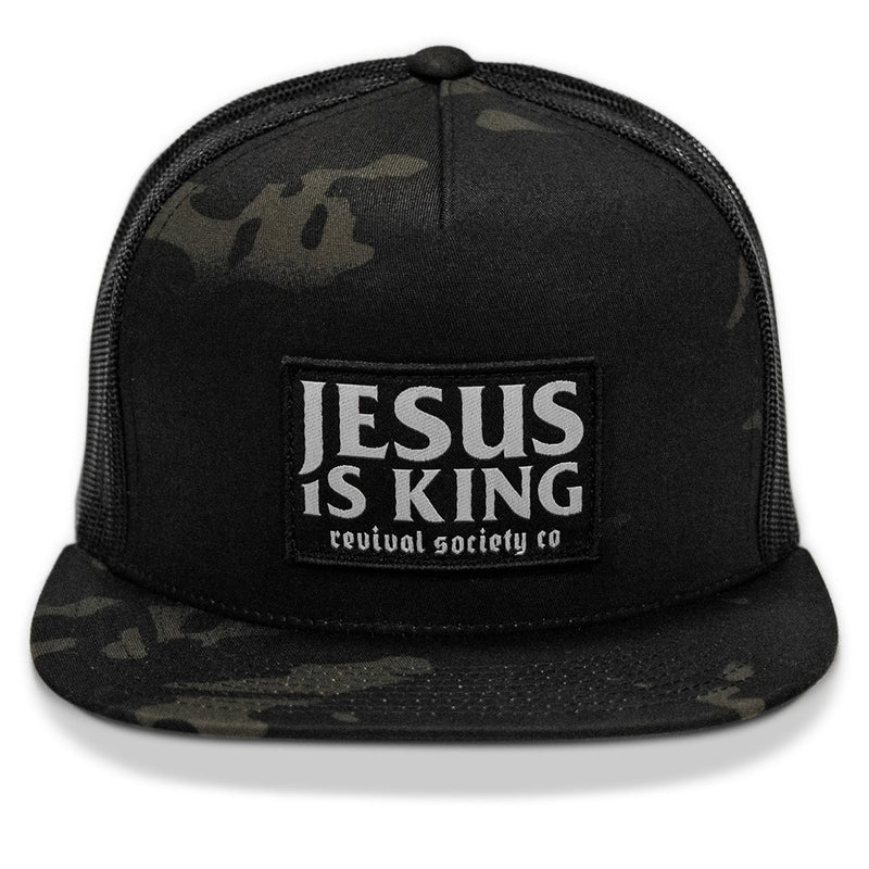Load image into Gallery viewer, Jesus Is King Patch Flatbill Hat
