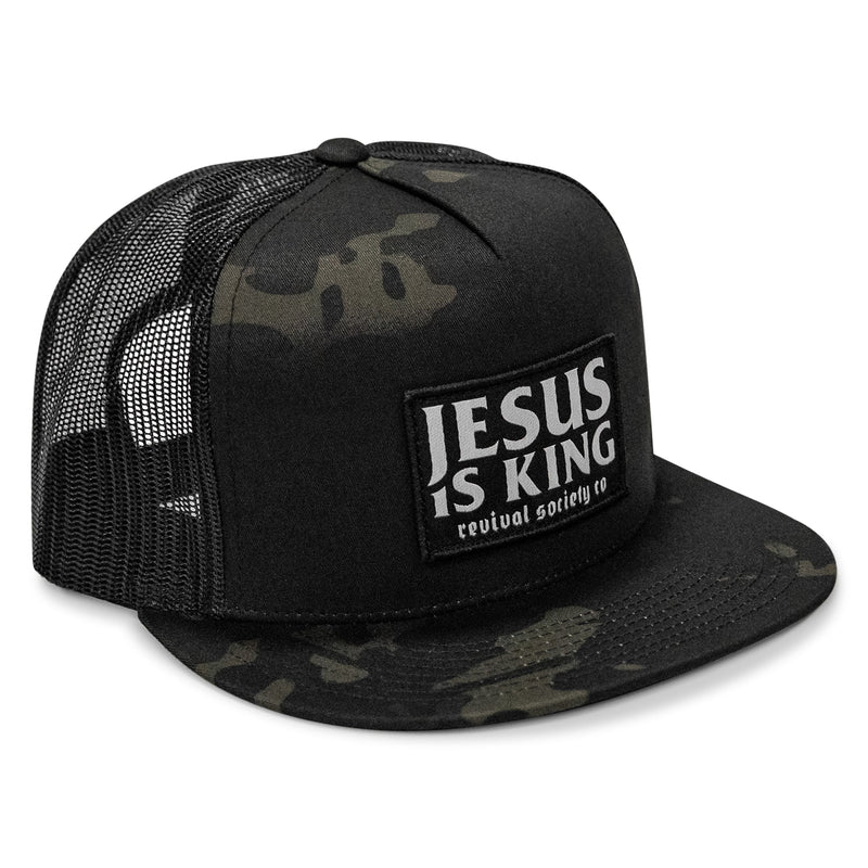 Load image into Gallery viewer, Jesus Is King Patch Flatbill Hat
