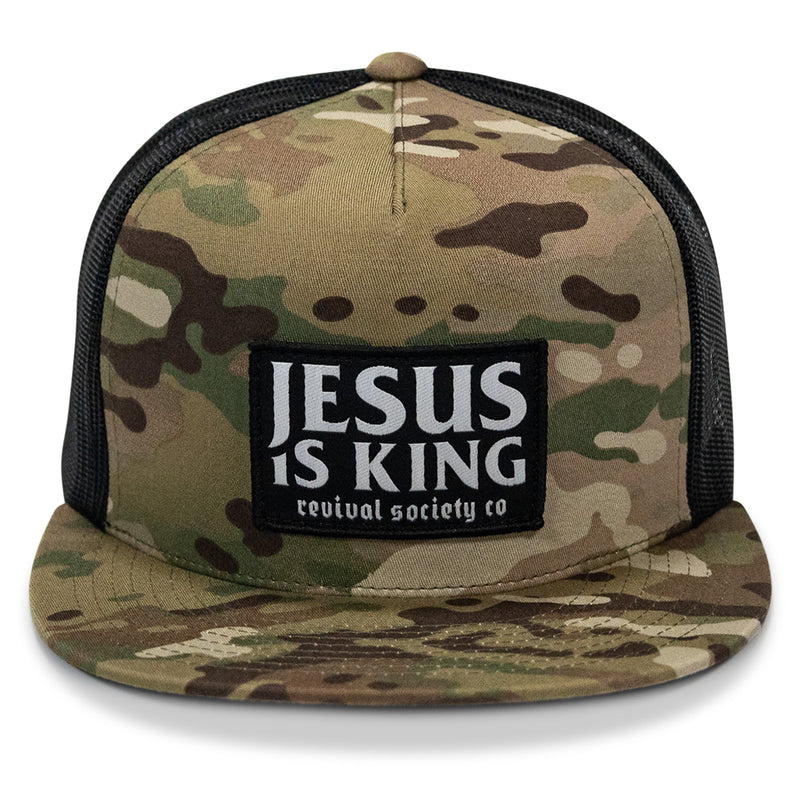 Load image into Gallery viewer, Jesus Is King Patch Flatbill Hat
