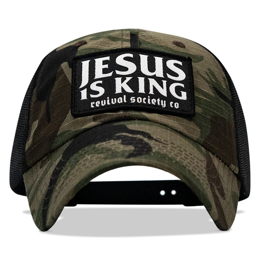 Jesus Is King Patch Tactical Ripstop Mesh Snapback Hat