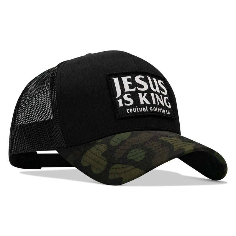 Load image into Gallery viewer, Jesus Is King Patch Snapback Hat
