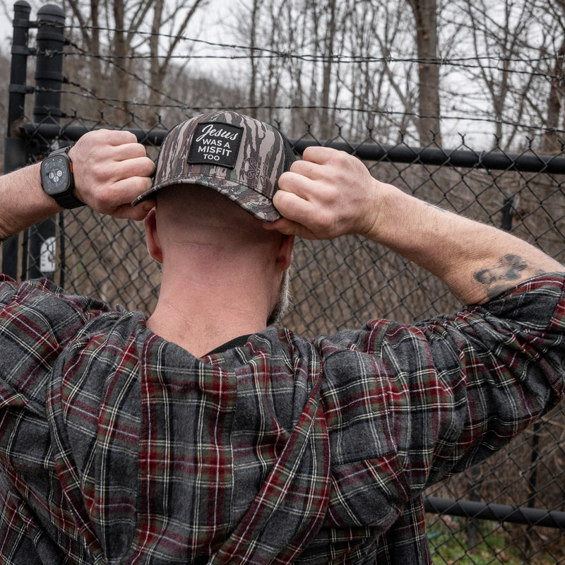 Load image into Gallery viewer, Jesus Was A Misfit Too Patch Snapback Hat

