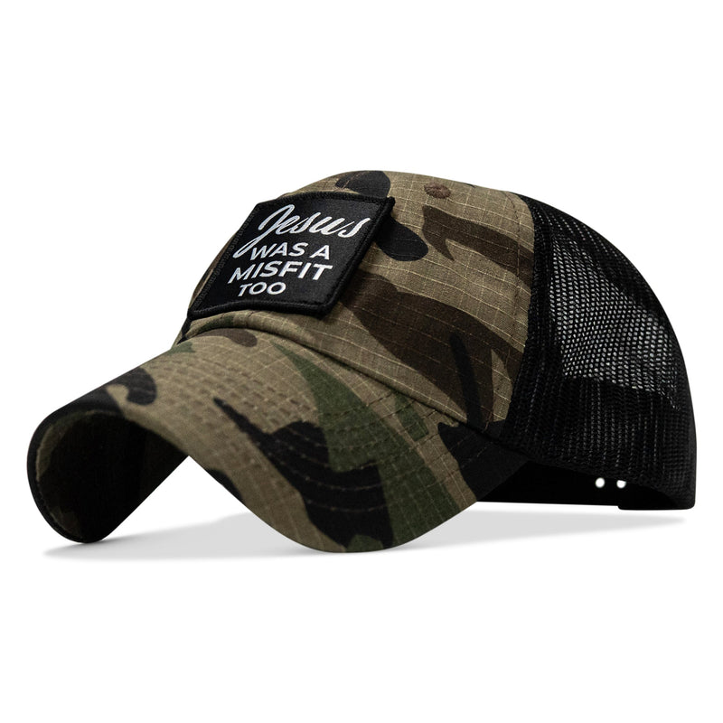 Load image into Gallery viewer, Jesus Was A Misfit Too Patch Tactical Ripstop Mesh Snapback Hat
