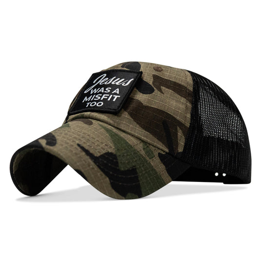 Jesus Was A Misfit Too Patch Tactical Ripstop Mesh Snapback Hat