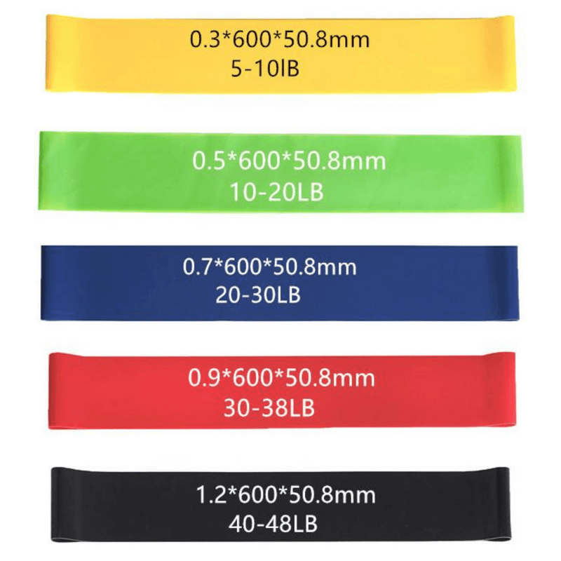 Load image into Gallery viewer, 5 Piece Set of Resistance Body Bands with Carry Bag
