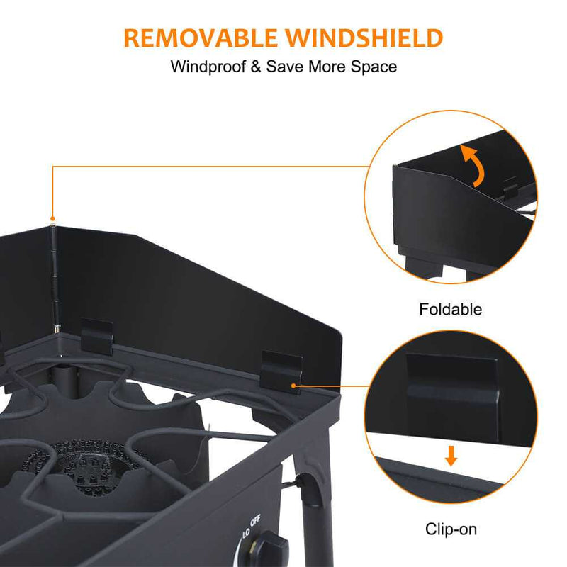 Load image into Gallery viewer, 260,000 BTU High Pressure Double Propane Burner - Heavy Duty Cookware
