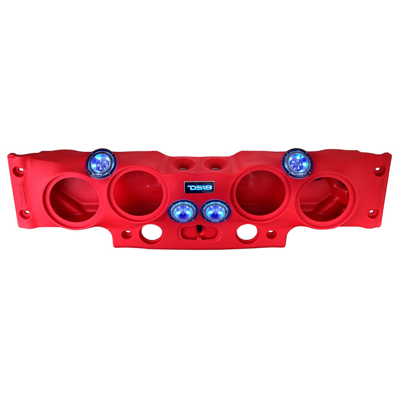Load image into Gallery viewer, Jeep JK/JKU Overhead Sound Bar System Fits 4 X 8&quot; Speakers (Not included) 4 X Tweeters PRO-TW4L and 2 X Drivers PRO-DRNSC1.5 and Harness Included- Red
