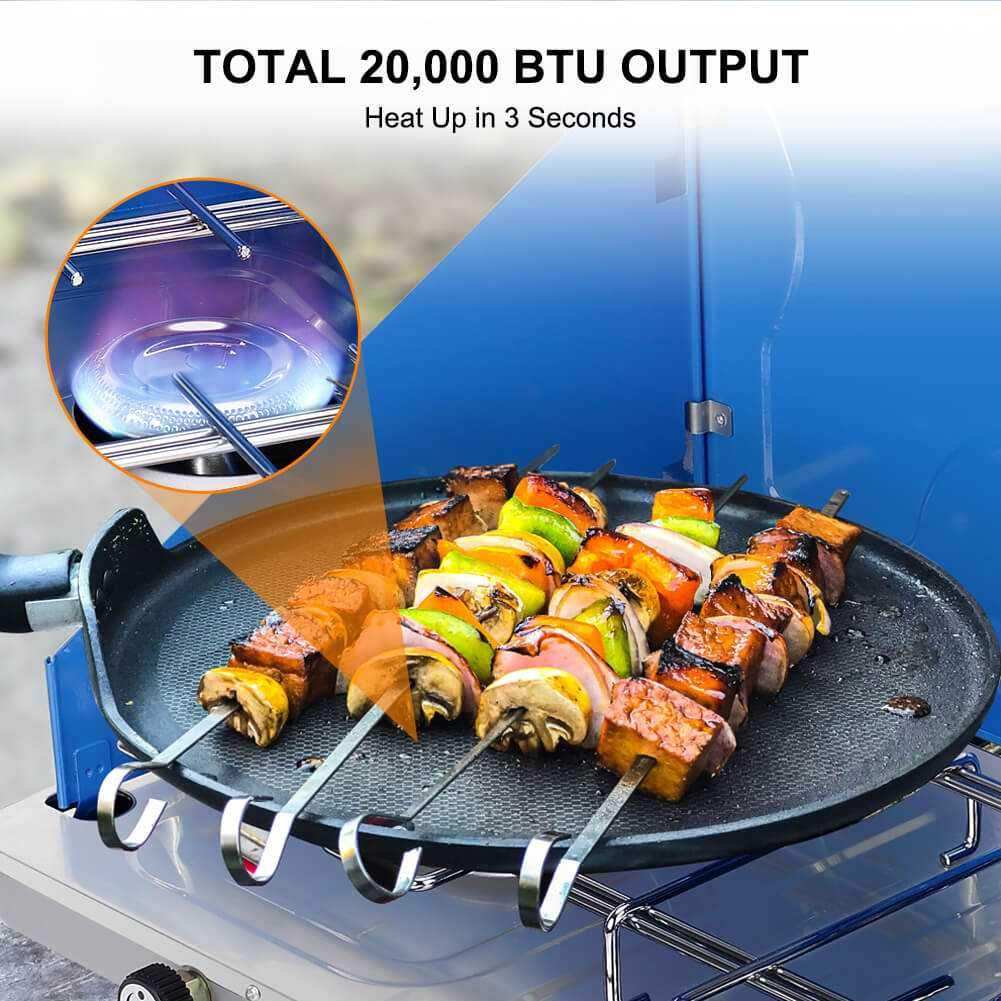 Camplux Propane Camping Stove 20,000 BTU, Camping Stoves 2 Burners with CSA Certification - Skoutley Outdoors LLC