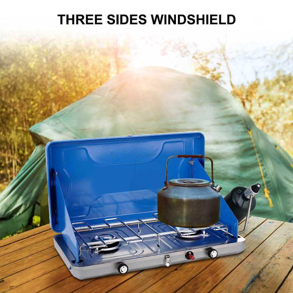 Camplux Propane Camping Stove 20,000 BTU, Camping Stoves 2 Burners with CSA Certification - Skoutley Outdoors LLC