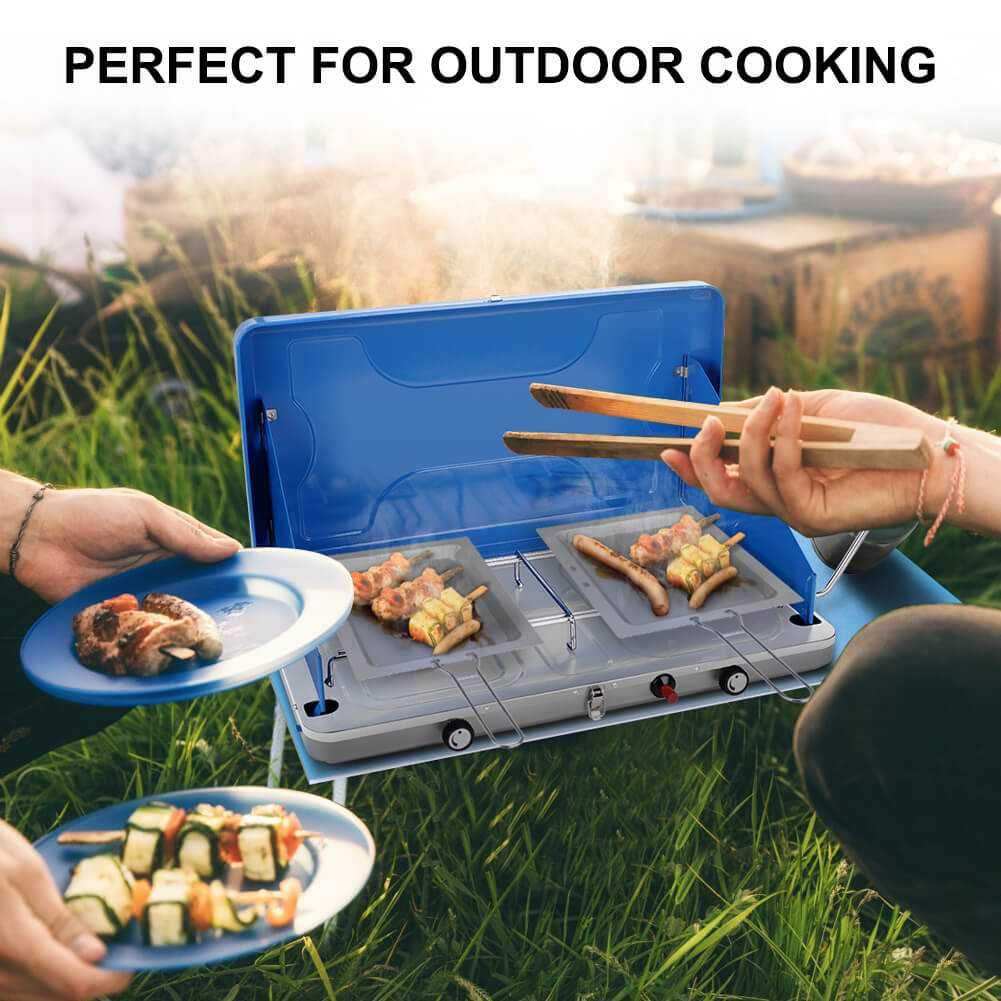 Camplux Propane Camping Stove 20,000 BTU, Camping Stoves 2 Burners with CSA Certification - Skoutley Outdoors LLC