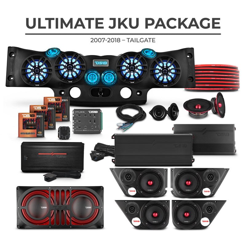 Load image into Gallery viewer, Jeep JKU 2007-2018 Ultimate Package – Loaded Sound Bar, Door Panels, Tailgate Subwoofers &amp; Amplifiers

