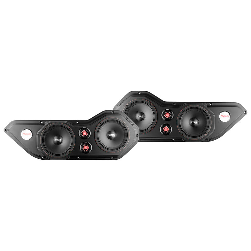 Load image into Gallery viewer, DS18 JL-FD-LR JL/JLU/JT(GLADIATOR) Front Door Panel 2 x 6.5&quot; Speakers + 2 x 1&quot; Tweeters with Custom Bar Handle
