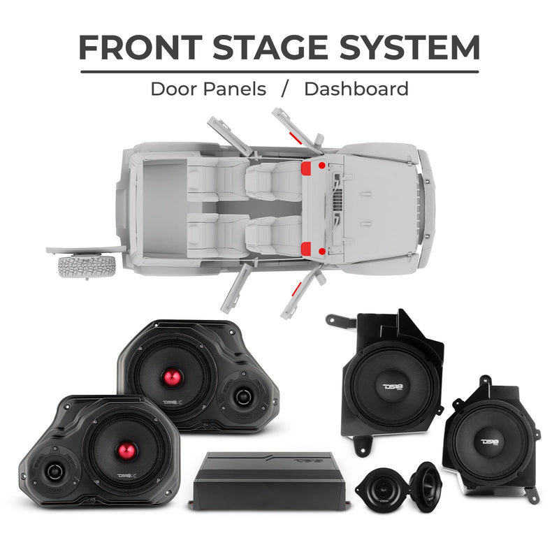 Load image into Gallery viewer, Jeep JLU 2018–2023 Ultimate Package – Loaded Sound Bar, Door Panels, Subwoofers &amp; Amplifiers
