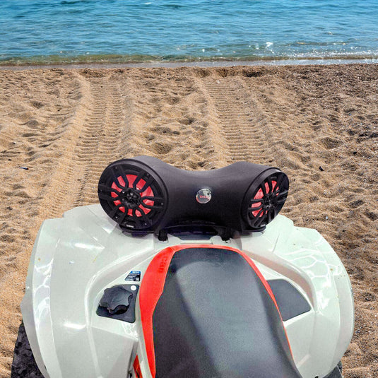 Extreme Sound System for ATVs - Loaded with 2 x 8" Coaxial Marine Speakers with RGB LED Lights