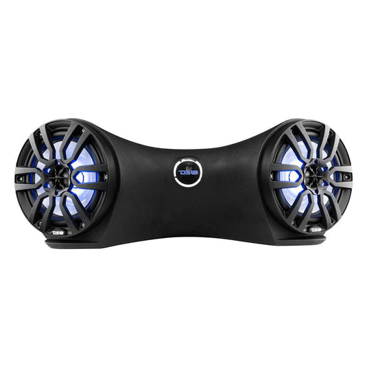 Dual 8" Marine Flat Mount Sound Bar Enclosure with LED RGB Lights 250 Watts Rms (NXL-8BK Included) - Skoutley Outdoors LLC