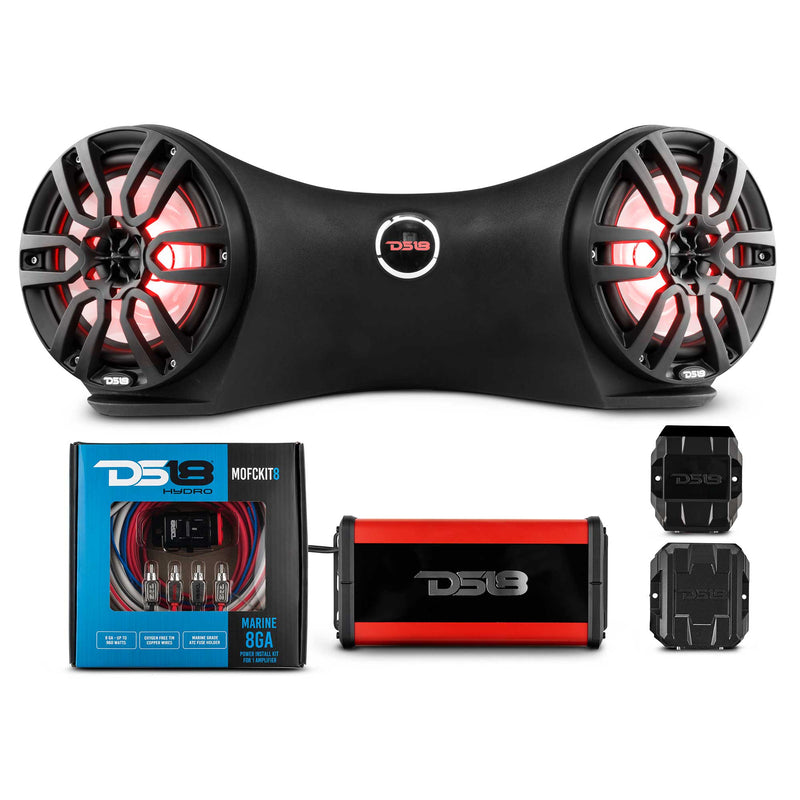 Load image into Gallery viewer, Extreme Sound System for ATVs - Loaded with 2 x 8" Coaxial Marine Speakers with RGB LED Lights
