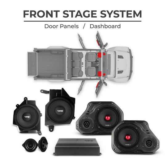 Jeep JT Gladiator 2019–2023 Ultimate Package – Loaded Sound Bar, Door Panels, Subwoofers & Amplifiers