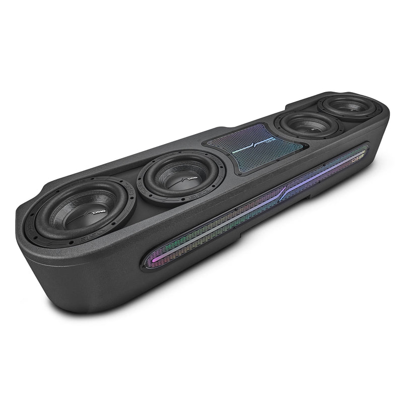 Load image into Gallery viewer, Jeep JT Gladiator Loaded Under Rear Seat Subwoofer Enclosure with 4 X 8" ZR8.2D, Leather Wrapped and Digital LED Lights | 1800 Watts RMS @ 1-Ohm
