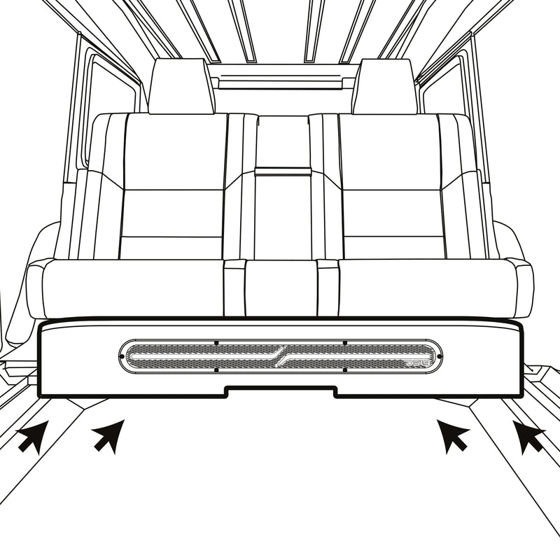 Load image into Gallery viewer, Jeep JT Gladiator Loaded Under Rear Seat Subwoofer Enclosure with 4 X 8&quot; ZR8.2D, Leather Wrapped and Digital LED Lights | 1800 Watts RMS @ 1-Ohm

