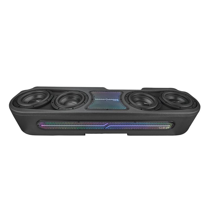 Load image into Gallery viewer, Jeep JT Gladiator Loaded Under Rear Seat Subwoofer Enclosure with 4 X 8" ZR8.2D, Leather Wrapped and Digital LED Lights | 1800 Watts RMS @ 1-Ohm
