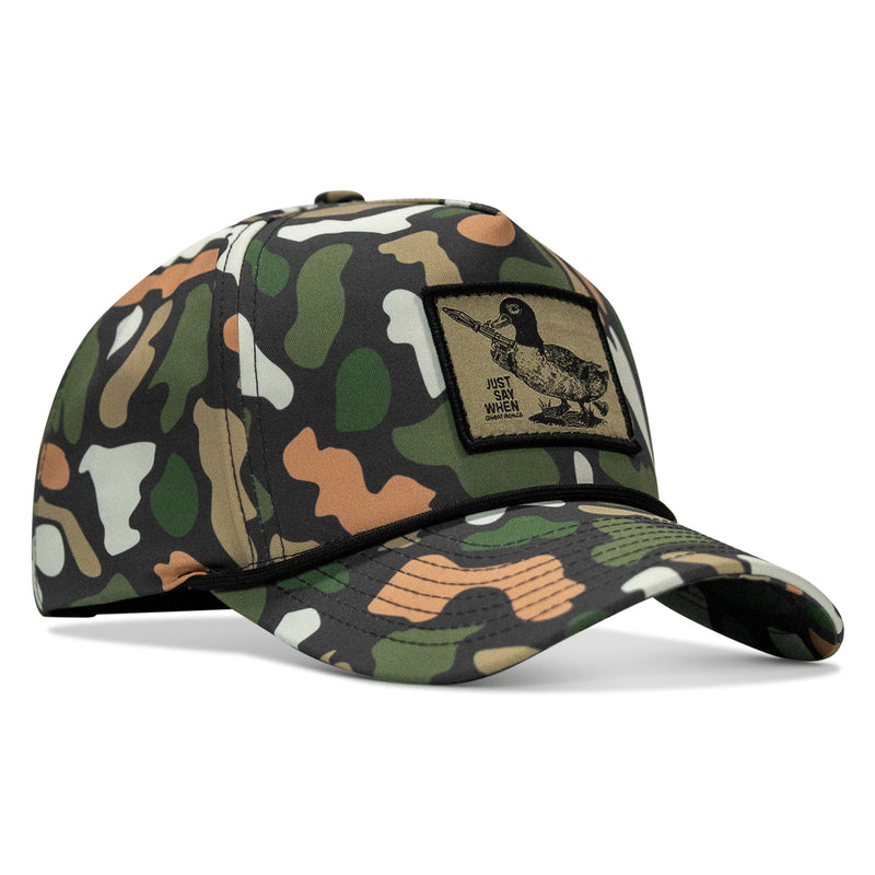Load image into Gallery viewer, Just Say When Patch 5 Pannel Rope Snapback
