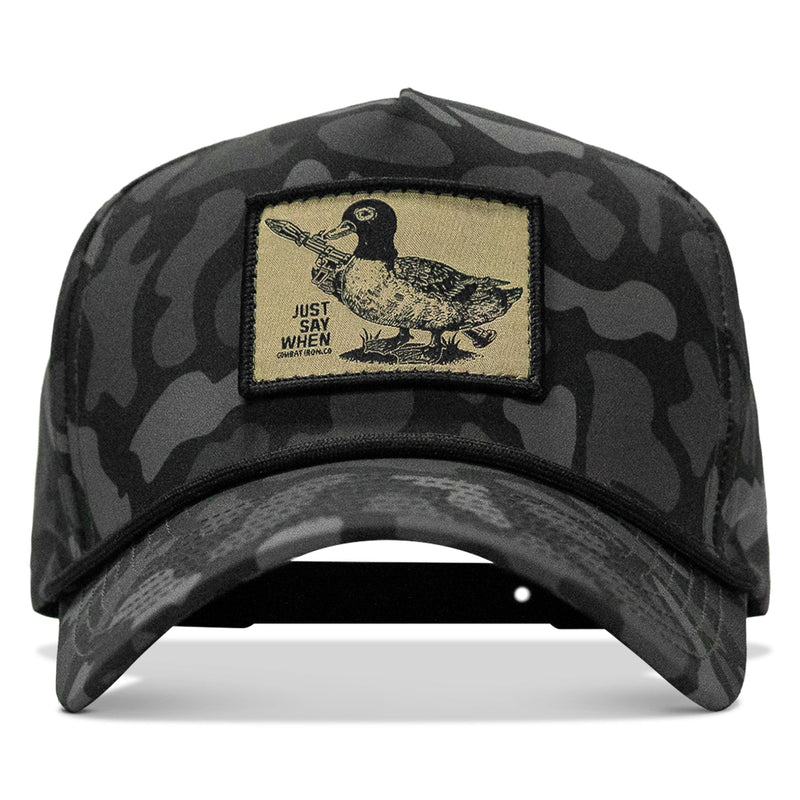 Load image into Gallery viewer, Just Say When Patch 5 Pannel Rope Snapback
