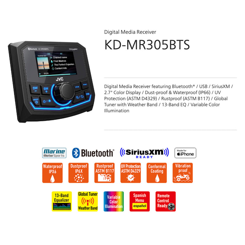 Load image into Gallery viewer, 2020-2026 Kawasaki Teryx KRX1000 Dash Mount w/JVC KD-MR305BTS Mult-Media Receiver
