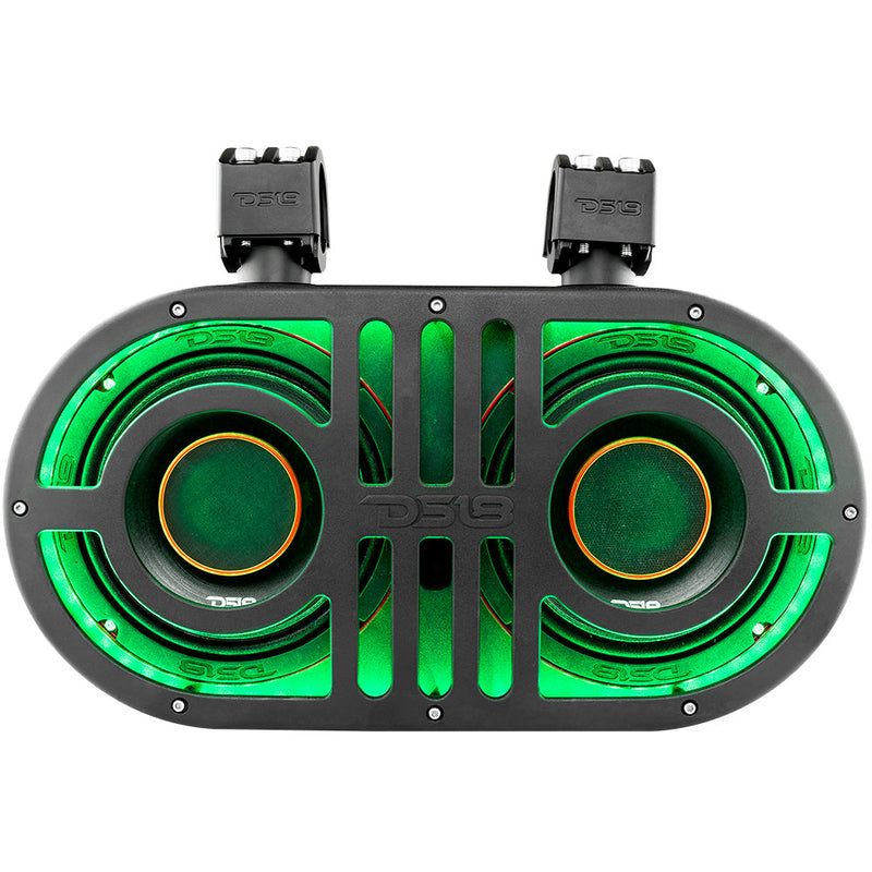 Load image into Gallery viewer, Dual 8&quot; Marine and Powersports PRO Roll Cage Sound Bar System with Built in LED RGB Lights 500 Watts Rms ( 2 x PRO-HY8.4B Included)
