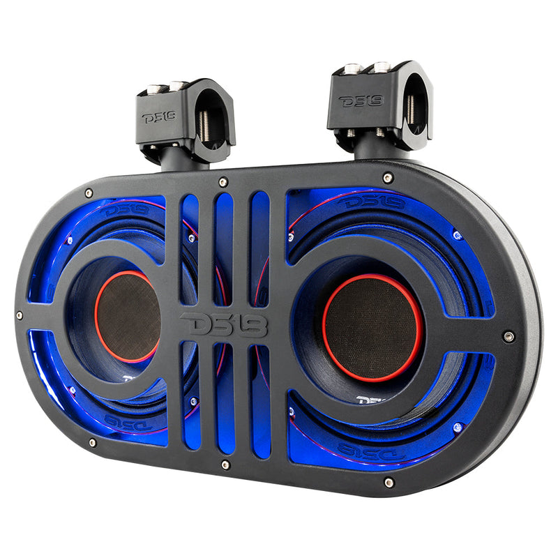 Load image into Gallery viewer, Dual 8&quot; Marine and Powersports PRO Roll Cage Sound Bar System with Built in LED RGB Lights 500 Watts Rms ( 2 x PRO-HY8.4B Included)
