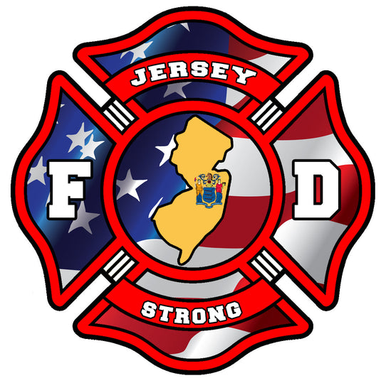 JERSEY STRONG FIREFIGHTER WINDOW DECAL