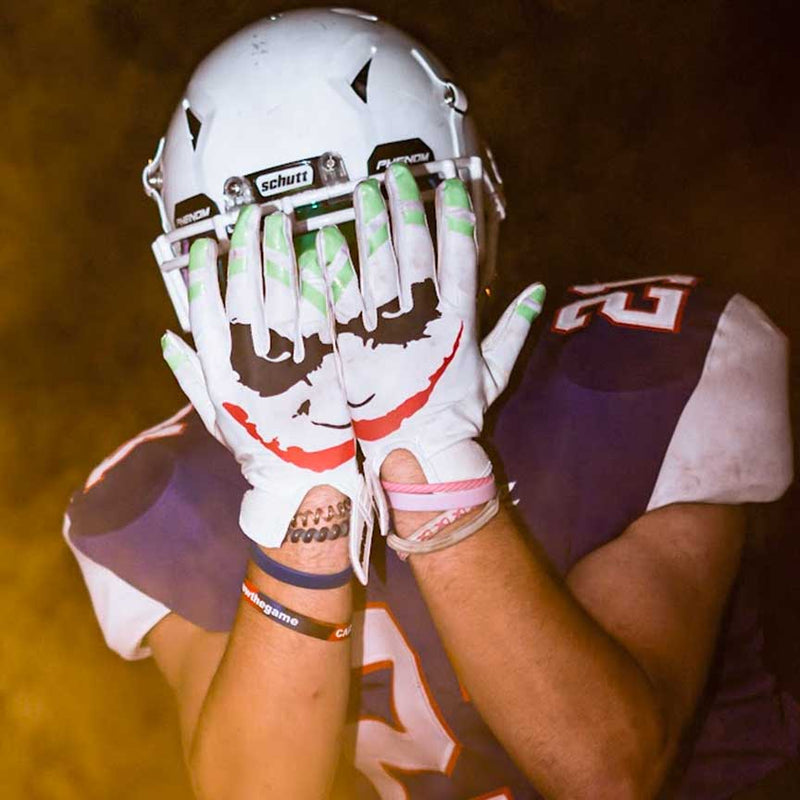 Load image into Gallery viewer, The Officially Licensed Joker Football Gloves - VPS3 by Phenom Elite
