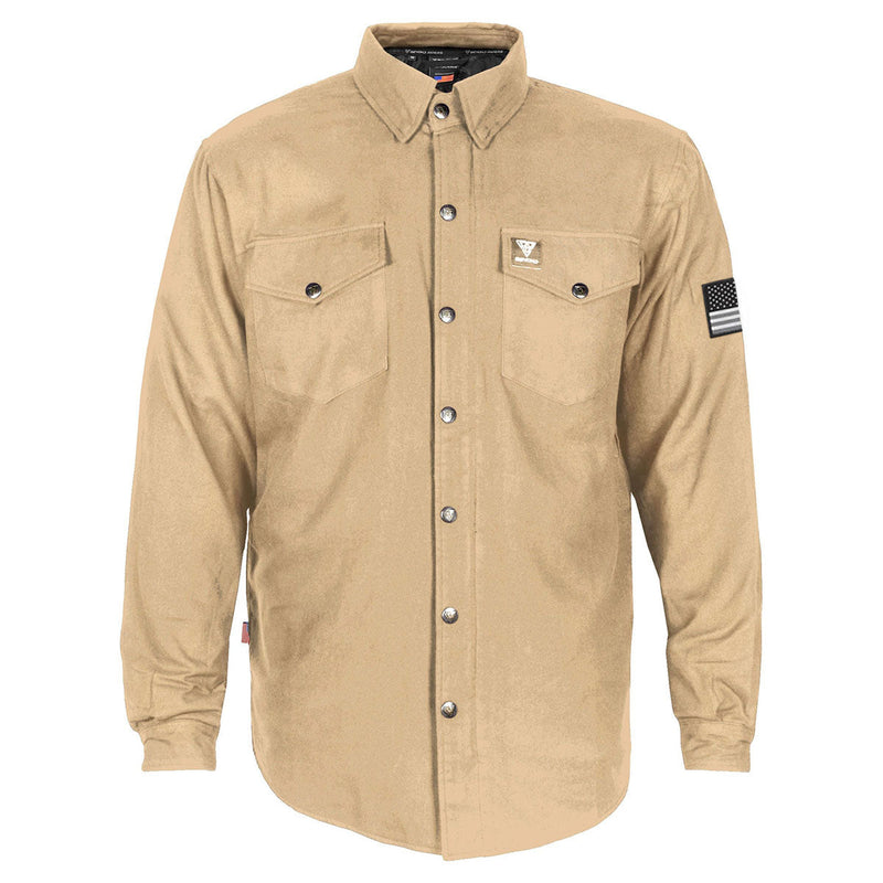 Load image into Gallery viewer, Protective Flannel Shirt - Khaki Solid
