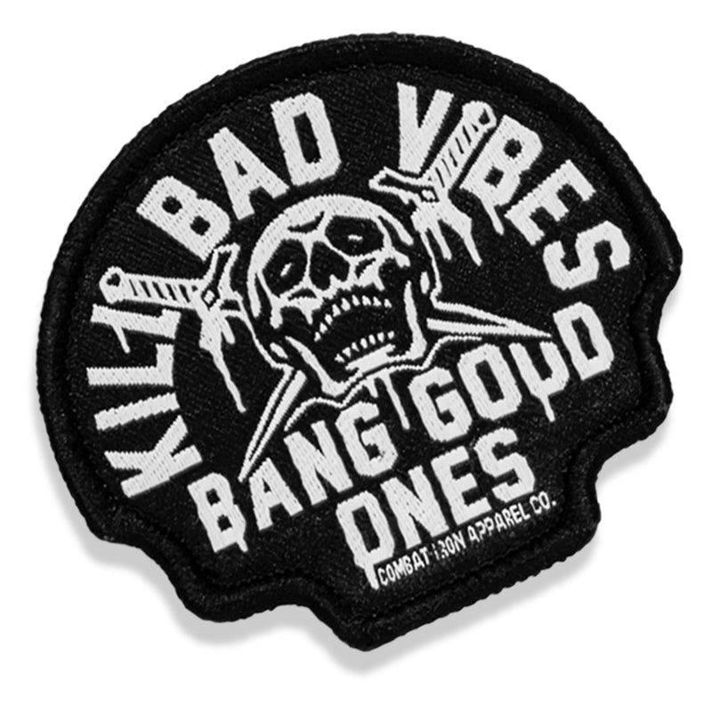 Load image into Gallery viewer, Kill Bad Vibes Skull Velcro Patch
