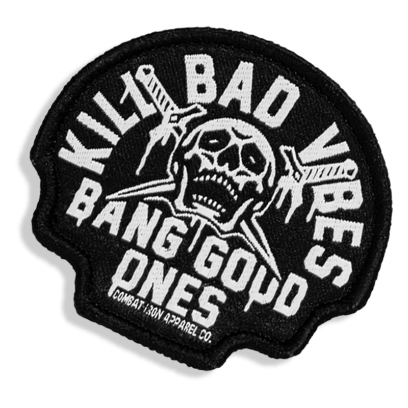 Load image into Gallery viewer, Kill Bad Vibes Skull Velcro Patch
