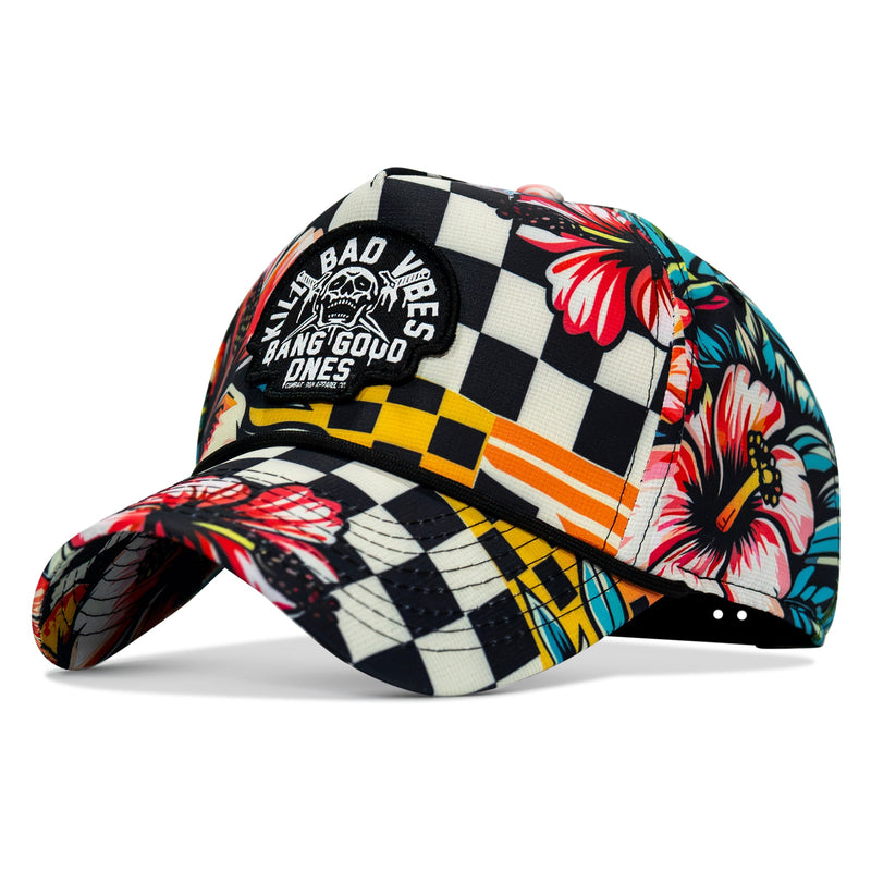 Load image into Gallery viewer, Kill Bad Vibes Skull Weekender Rope Snapback Hat
