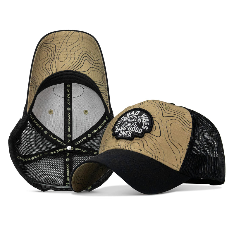 Load image into Gallery viewer, Kill Bad Vibes Skull Patch Original Ripstop Snapback Hat
