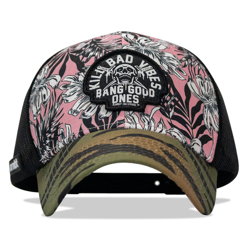 Load image into Gallery viewer, Kill Bad Vibes Skull Patch Original Ripstop Snapback Hat

